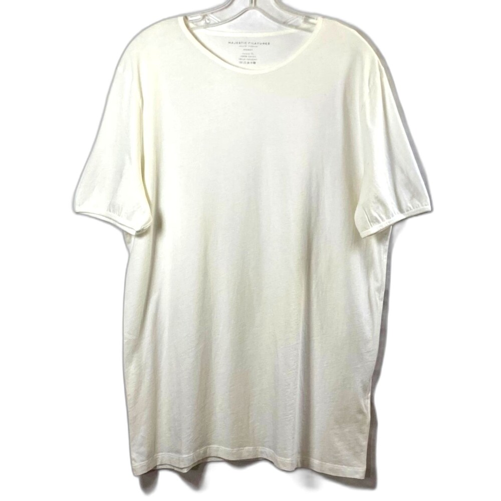 Majestic Filatures Silk Touch Deluxe Men's T-Shirt Size XL White 100% Cotton